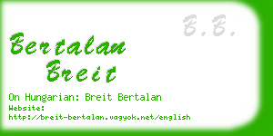 bertalan breit business card